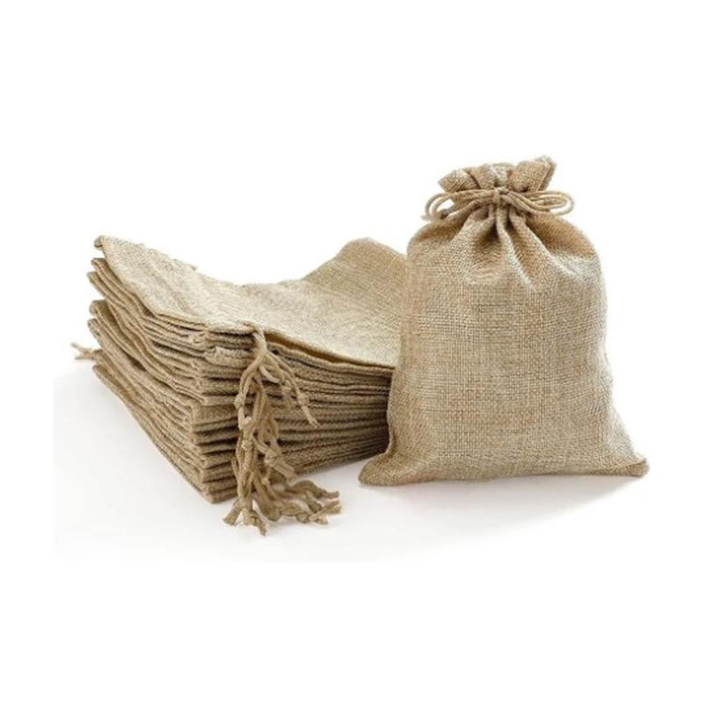 50 buc Pungi de In cu Șnur Portabile Compacte Multifuncționale Pungi Moi de In pentru Bijuterii