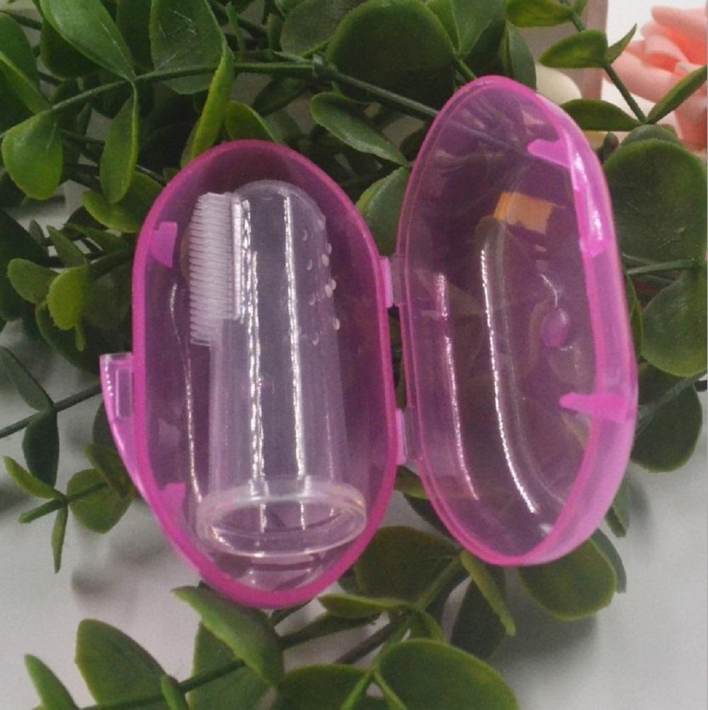 

Силиконовый кот PP коробка для хранения Мягкая щетина Пальчиковая зубная щетка Зубная щетка для собаки С футляром Чистка зубов розовый