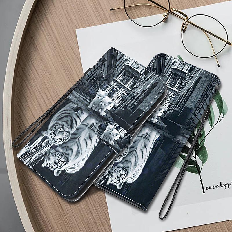 Stand Flip Wallet Case For ZTE Blade A72 A52 V40 Vita a7S 2020 Flip Painted Pattern Wallet Case