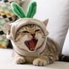 Sevimli Sarımsak Evcil Hayvan Şapkası Kulak Delikli Sarımsak Şeklinde Kedi Şapkası Yumuşak Peluş Küçük Köpekler ve Kediler İçin Ayarlanabilir Evcil Hayvan Şapkası Parti Kostümü Fotoğraf Aksesuarı