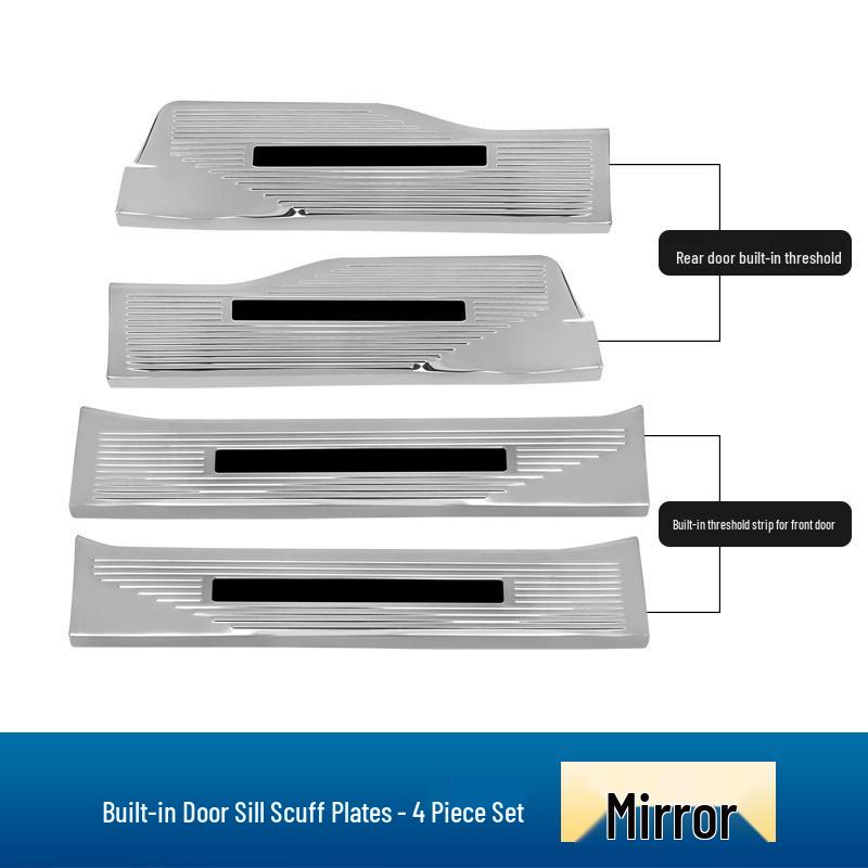 Door Sill Scuff Plates with Welcome Pedal Protection for 2023-2026 Ford Edge L