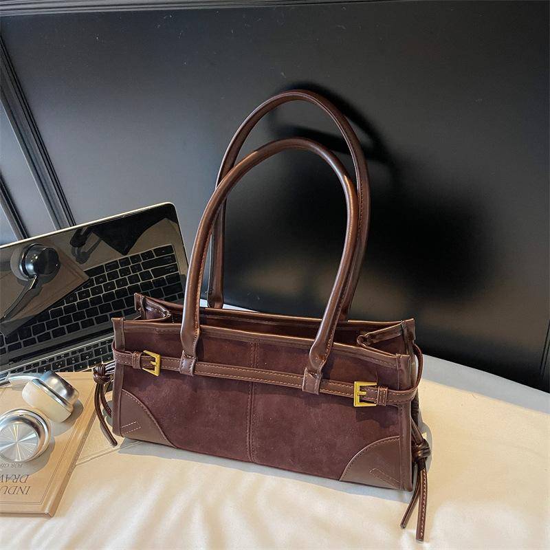 Suede Bag Women's Autumn and Winter 2025 New Retro Matte Messenger Bag High-end Foreign Style Portable Tote Bag