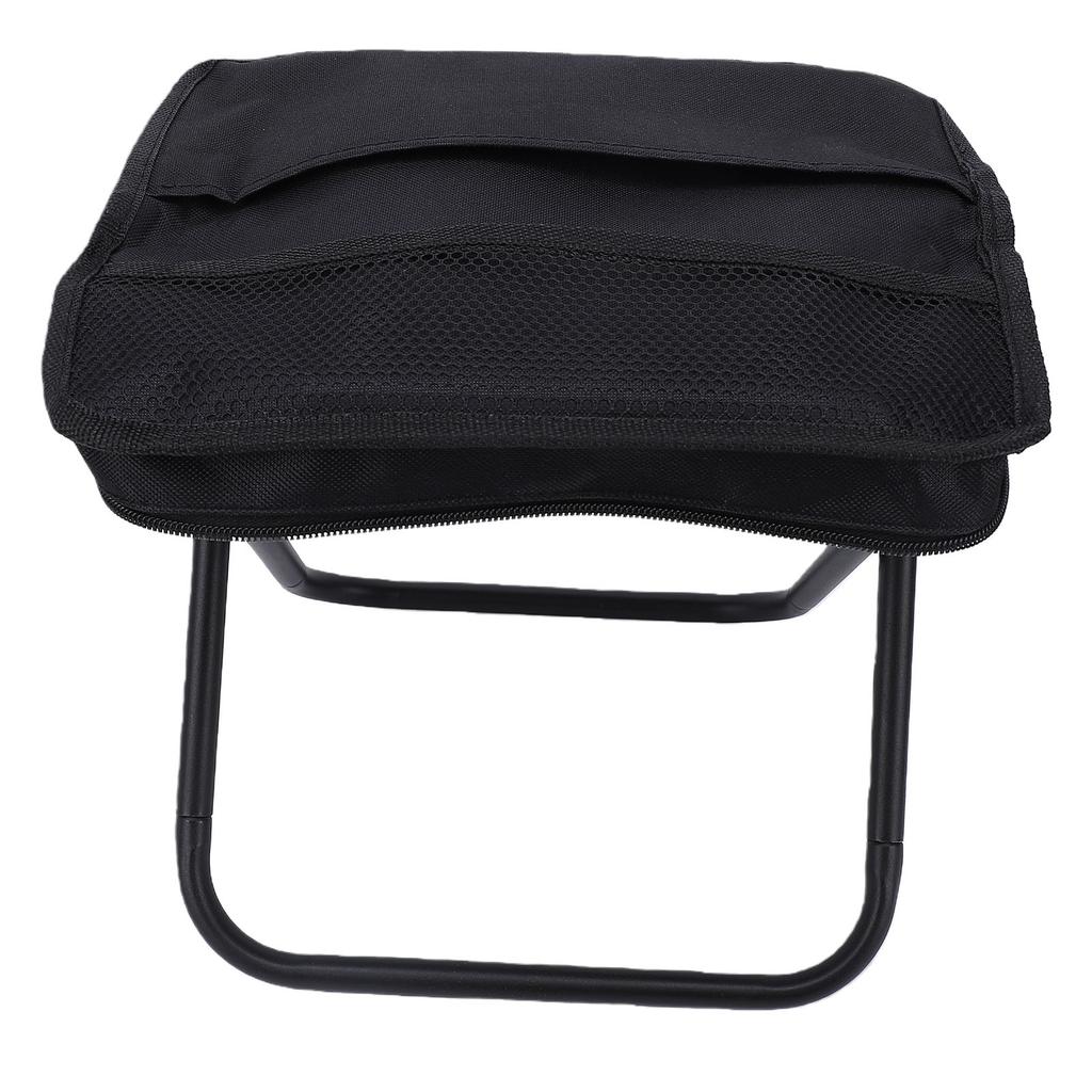 Outdoor Folding Stool Sling Bag 2 in 1 Portable Chair and Storage Pouch for Camping Hiking Fishing Black