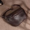 Large Size Men's Top Layer Cowhide Chest Bag, Retro Sports Bag, Genuine Leather, Large Capacity Tree Cream Leather, Single Shoulder Crossbody Bag