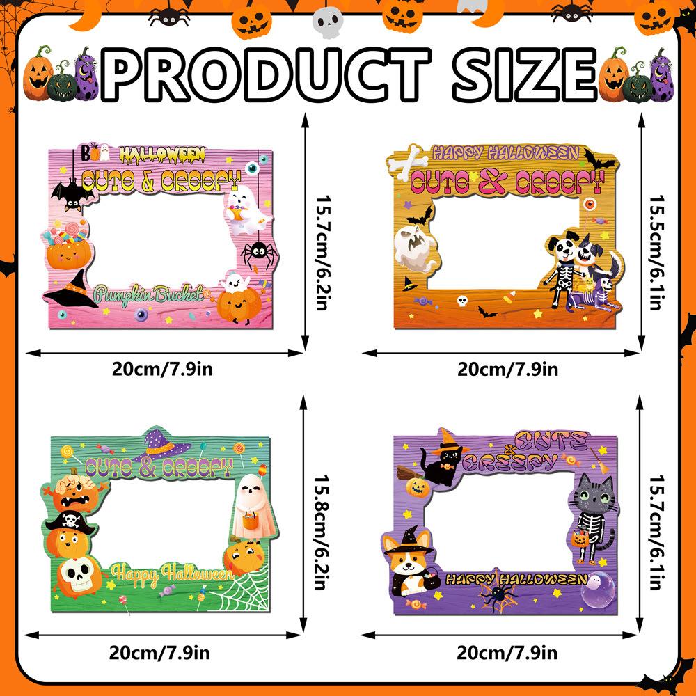 CT488-492 Halloween Magnetic Picture Frame - Holiday Photo Display Decor with PVC Fridge Magnet for Spooky Party Celebration