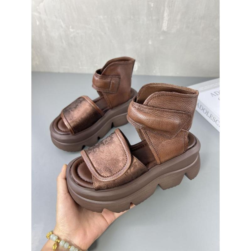 Rundzehen-Römersandalen für Damen-Oberbekleidung, 2025 Neuer Sommerstil, Dicksohlig, Hochwertig, Fischmaul, Zehenfrei, Lässige Sandalen