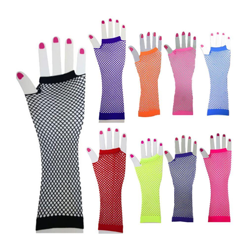 Goth Sexy Parties Fishing Net Nightclub Mesh Net Gloves Mesh Gloves Long Glove Punk Glove