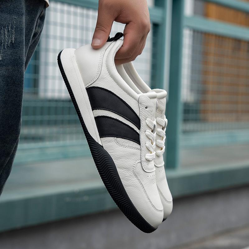Men's German training shoes 2025 new leather breathable board shoes soft-soled sports Forrest Gump shoes trendy low-top lace-up casual shoes