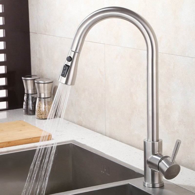 Telescopic Stainless Steel Sprinkler Faucet with Pull-Out Switch for Replacement Shower Head