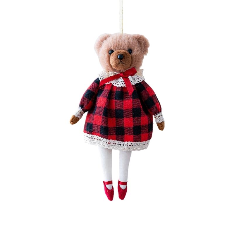 Bear Couple Ornament with Soft Plush Materials Gift for Bag Decoration Fashionable Animal Pendant Accessory