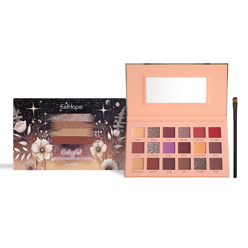Eelhope 18 Colors Eye Shadow Plate Eye Shadow Makeup Eye Colorful One Plate Multi-Purpose 18 Colors Daily Makeup Sequins