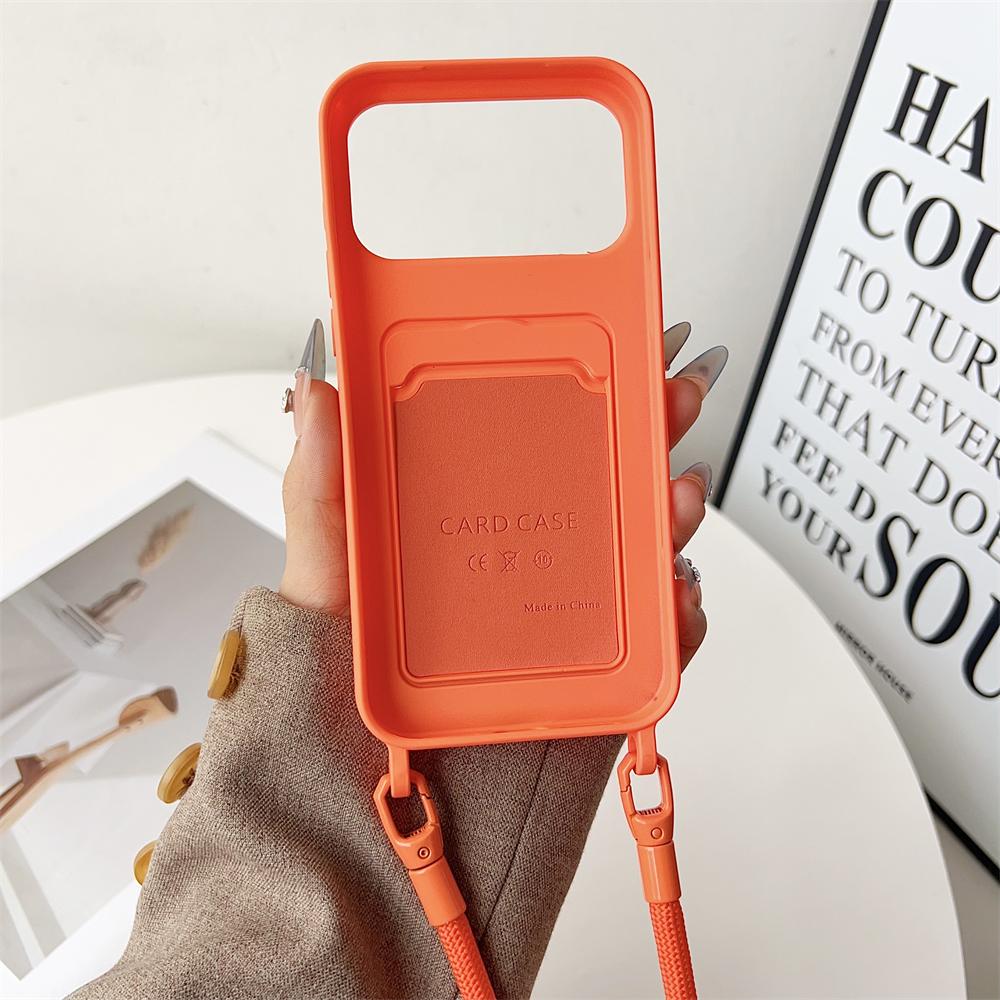 Crossboby Lanyard Rope Phone Case For iPhone 17 Air 16 15 14 Plus 13 12 11 Pro Max Silicone Card Package Fall Prevention Cover