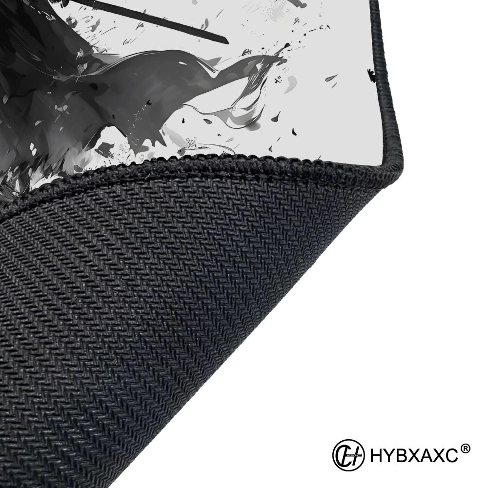 HYBXAXC Ink Warrior Mouse Pad XXL Anime Samurai Rug Gaming Pc Accessories 40x90cm Office Desks Aesthetic Mousepad Table Cushion