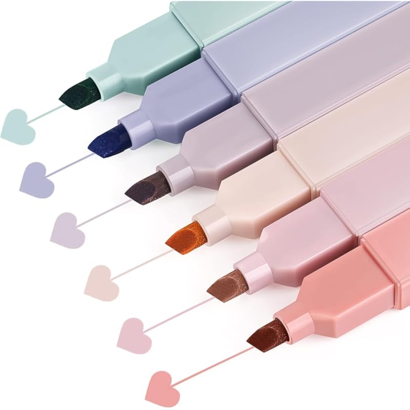 UCRAVO Aesthetic Cute Highlighters Bible Highlighters and Pens No Bleed, highlighter pen, Mild Soft Chisel Tip Pastel Hi