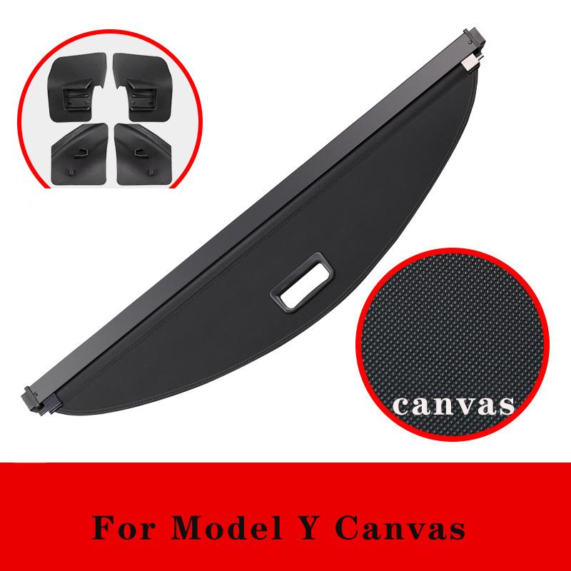 Trunk Cargo Cover For Tesla Model YSecurity Shield Rear Luggage Carrier Curtain Retractable Partition Privacy Car Interior