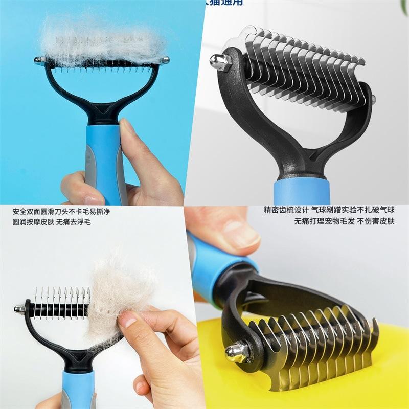 Universal stainless steel pet comb for dogs, detangling comb, cleaning comb, hair remover, cat grooming comb supplies