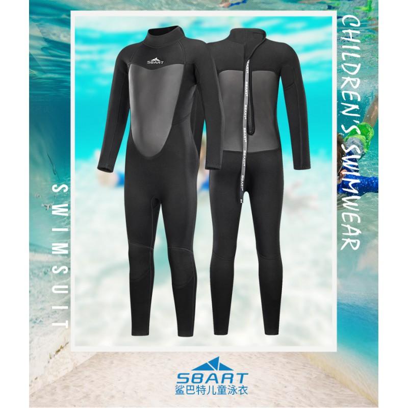 Kids Winter UV Protection Full Body Wetsuit Long Sleeve Quick Dry Snorkeling Swimsuit Boys Girls