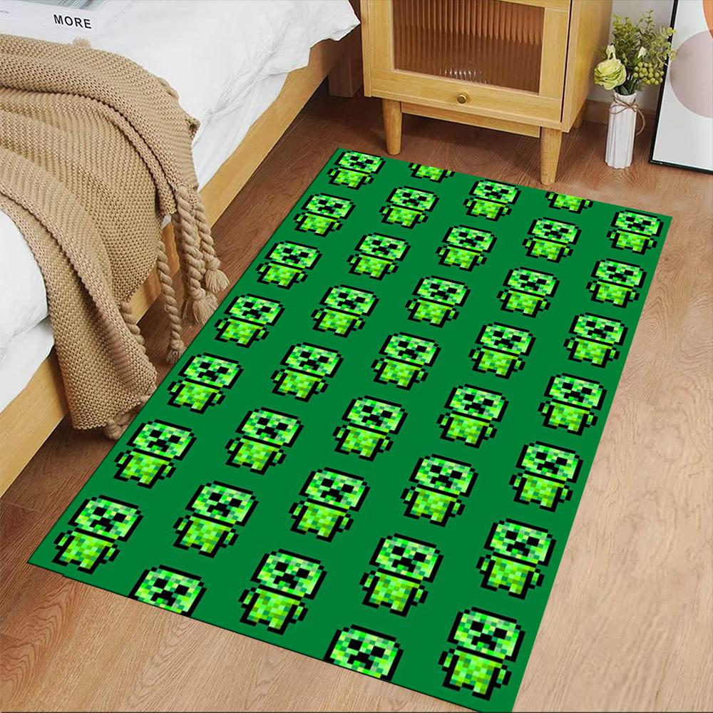 Minecraft Floor Rug Office Rug Perfect for Outdoor Game Room Entryway Kitchen Anti-slip Rug Anime Office Decor