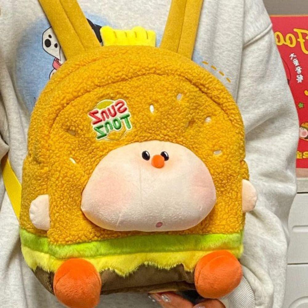 Large Capacity Cartoon Plush Backpack Reusable Christmas Tree Backpack Animal Stuffed Toy   Kids