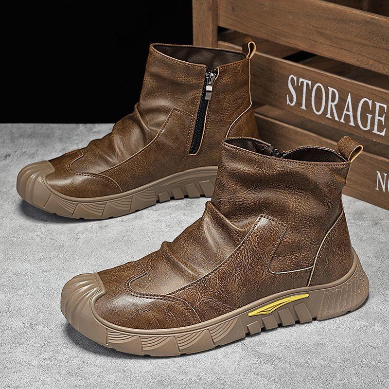 

Male Casual Boots Thick Sole Men s Leather Shoes Platform Retro Middle Gang Comfortable in Promotion on Sale Footwear Offer New 39