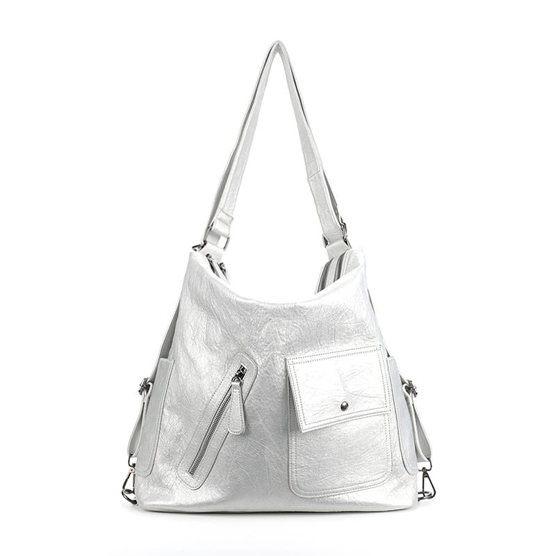 

Jane/Original Skley Silver Sexy Multi-Functional Backpack Retro Biker s Large-Capacity Crossbody Bag Silver/Reservation