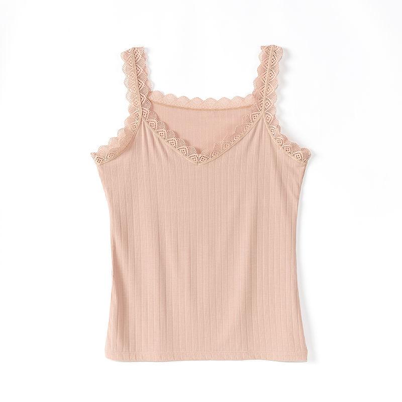 Summer Lace Vest Ribbed Modal Women's Inner Camisole Top Sleeveless High Stretch Oversized for Outerwear