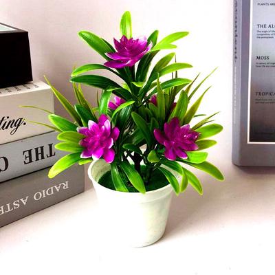 Small Artificial Bonsai Tabletop Home Decoration 5pcs Lotus Fake Flower