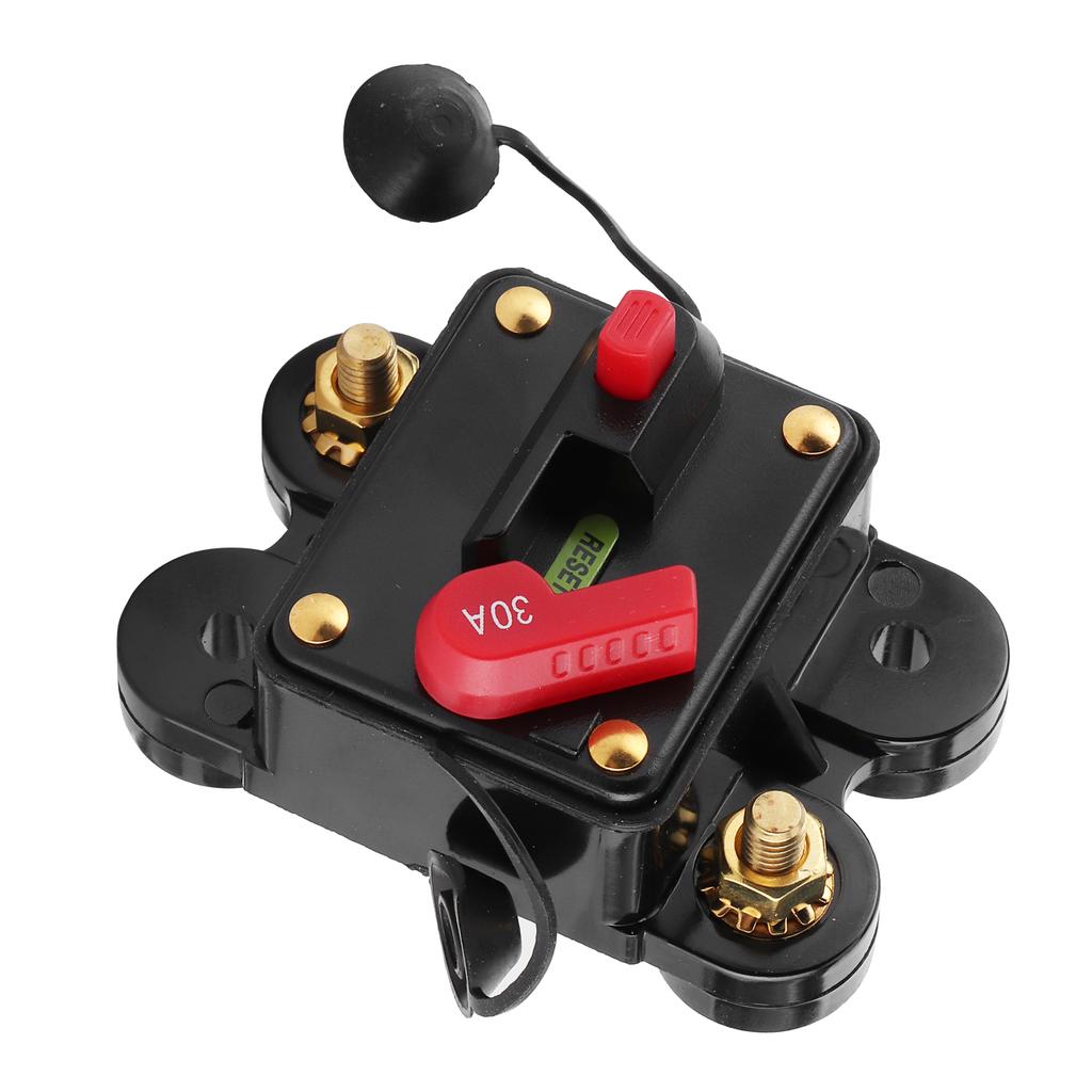 Auto-Audiosystem Sicherungshalter Automatischer Schutzschalter 12V‑24V DC Auto Boot Stereo Schutz30A, 78x51x38mm