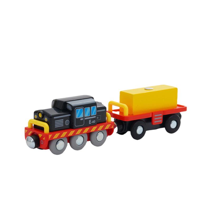 Plastic Inertial Police Car Engineering Vehicle Trailer Compatible with Wooden Thomas Train Track Toy