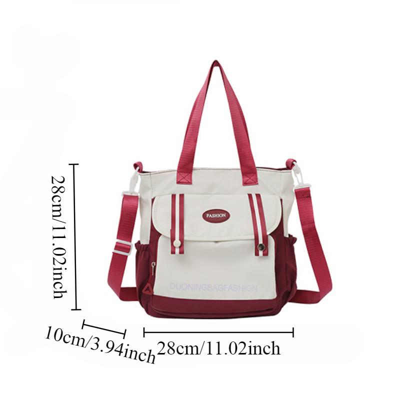 Harajuku College Canvas Bag, Japanese Style Large Capacity Single Shoulder Bag, Women'S Simple Handbag, Carry Books To Class