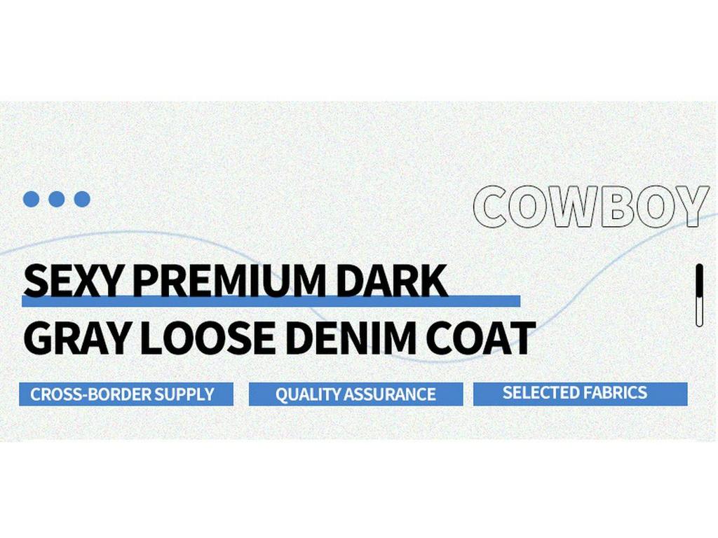 Damen Midilange Lockere Streetstyle Jeansjacke - Frühling/Herbst