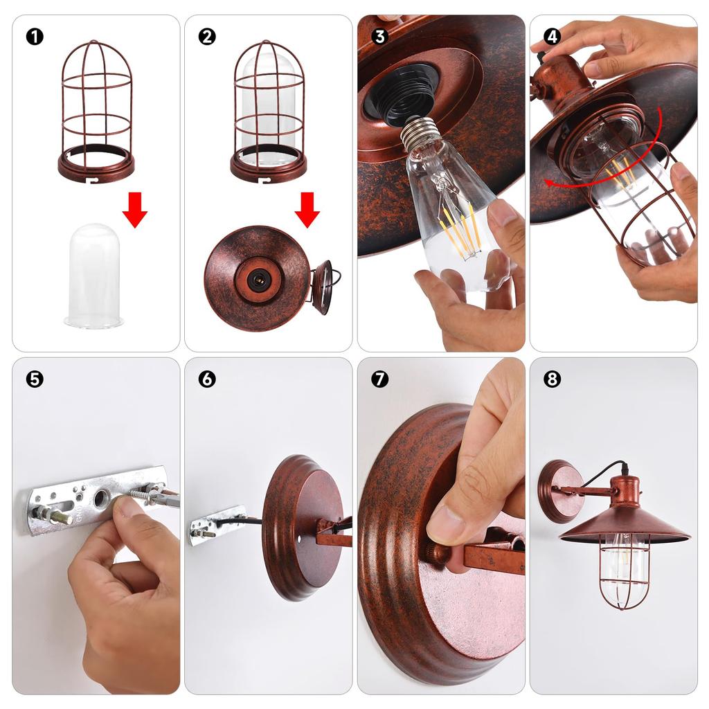 HAWEE Outdoor Entryway Light, E26 Waterproof Bracket Light, Retro Wall-Mounted Antique-Style Lighting for Living Rooms, Stairs, Gateways, and