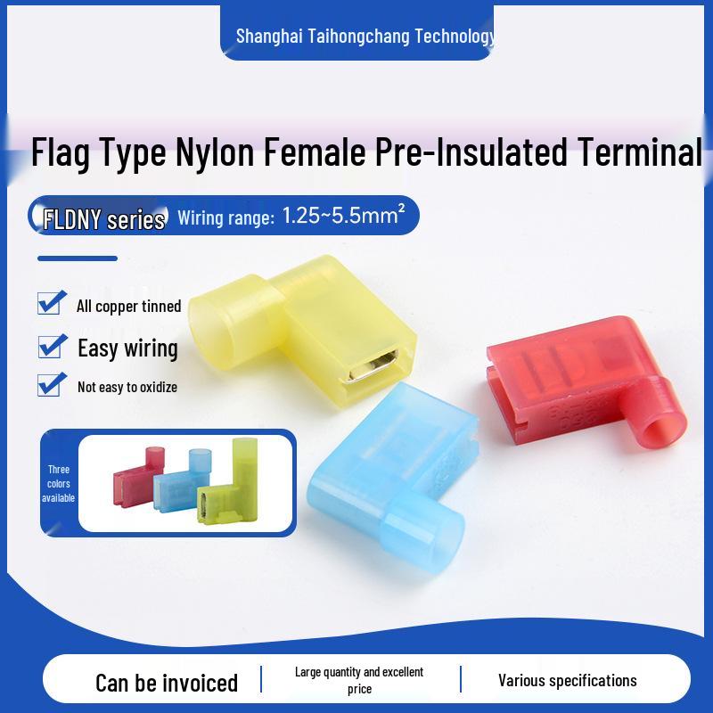 

FLDNY Nylon Pre-insulated Flag-shaped Female Crimp Connector 2-250