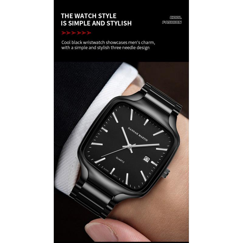 Nuovo orologio da uomo casual da lavoro, resistente alla luce, luminoso, calendario, cinturino in acciaio inossidabile a rete, orologio al quarzo