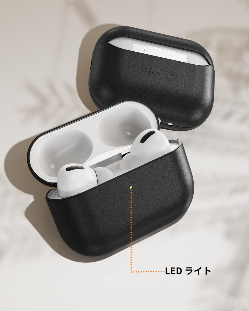 OATSBASF AirPods Pro 3 Leather MagSafe Full AirPods Pro 3rd Generation Wireless Charging Visible LED Easy Opening Case, Shockproof, Compatible,