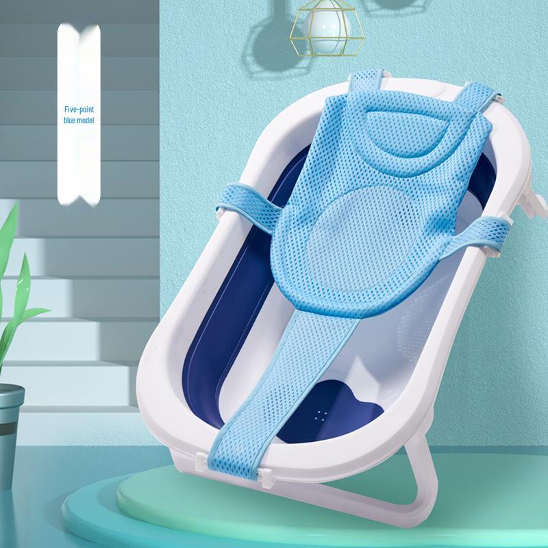 Non-Slip Baby Bathing Pad with Pocket for Newborns