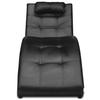Schwarze Kunstleder-Chaiselongue mit Kissen