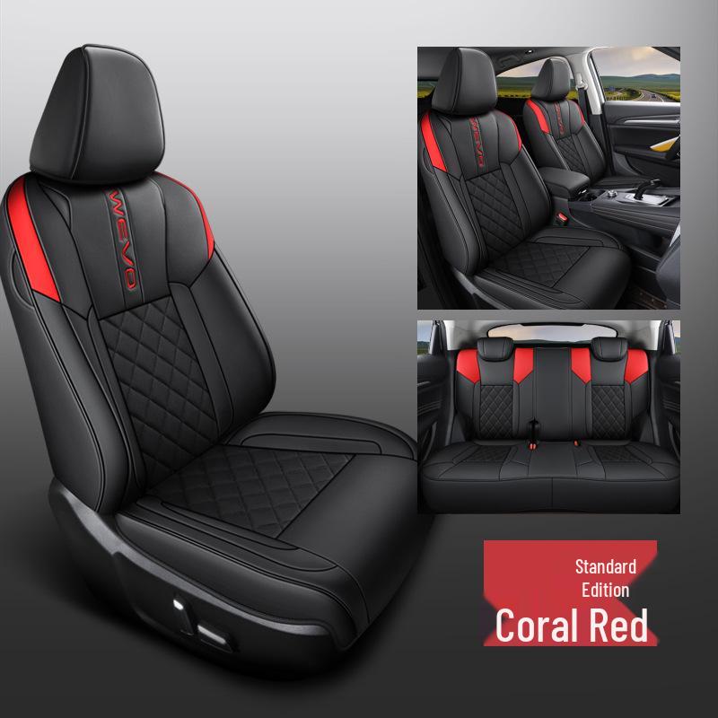CLY Custom-Fit Full Leather Sports Seat Cover for Haval F7 - All-Season Cushion Pad