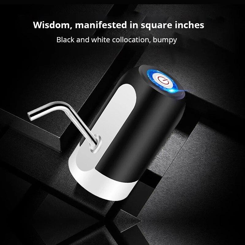 

1Pc Black USB Charge Automatic Portable Water Dispenser Drink Home Gadgets Water Bottle Pump Mini Barreled Electric Pump
