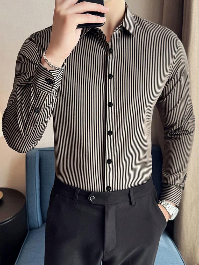 Gothic Skull Graphic Button-Up Long Sleeve Shirt, Fashion Essential