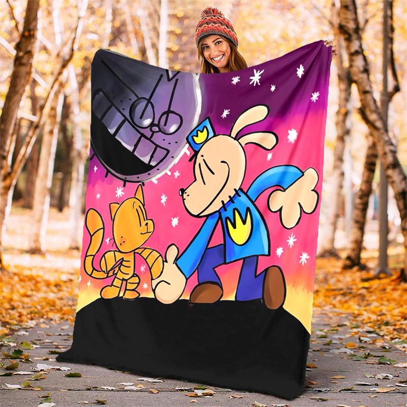 Dog Man Flanellen Dekentje Zacht Warm Alle Seizoenen Plaid, Ontwerp voor Kamperen, Autoreizen, Wandelen Bank, Bed, Kantoor Perfect Cadeau voor Feestjes