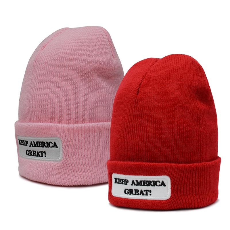 Trump Winter Beanie Hat Keep America Great Knit Beanie Warm Ski Cap Unisex Hats