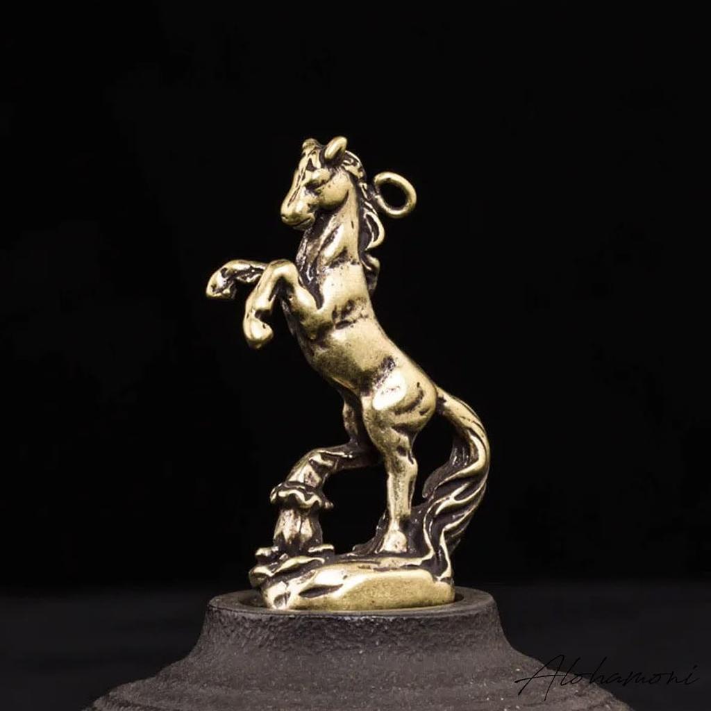 [ALOHAMONI] Brass Keychain Key Ring Zodiac Zodiac Vintage American Casual