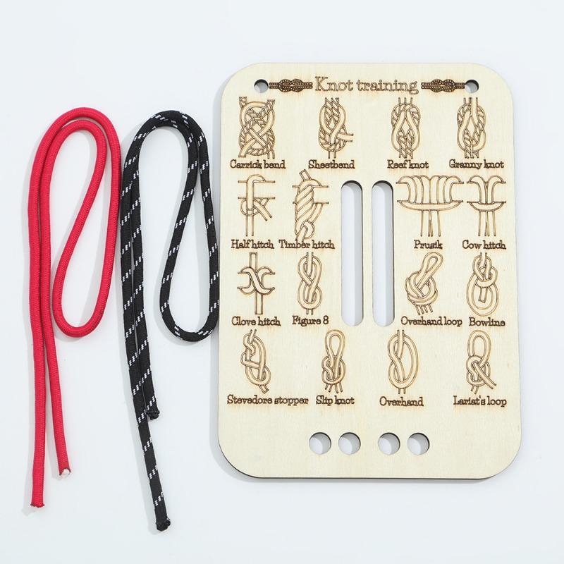 1PCS new wooden knot knot learning training board outdoor life-saving camping knot practice tool
