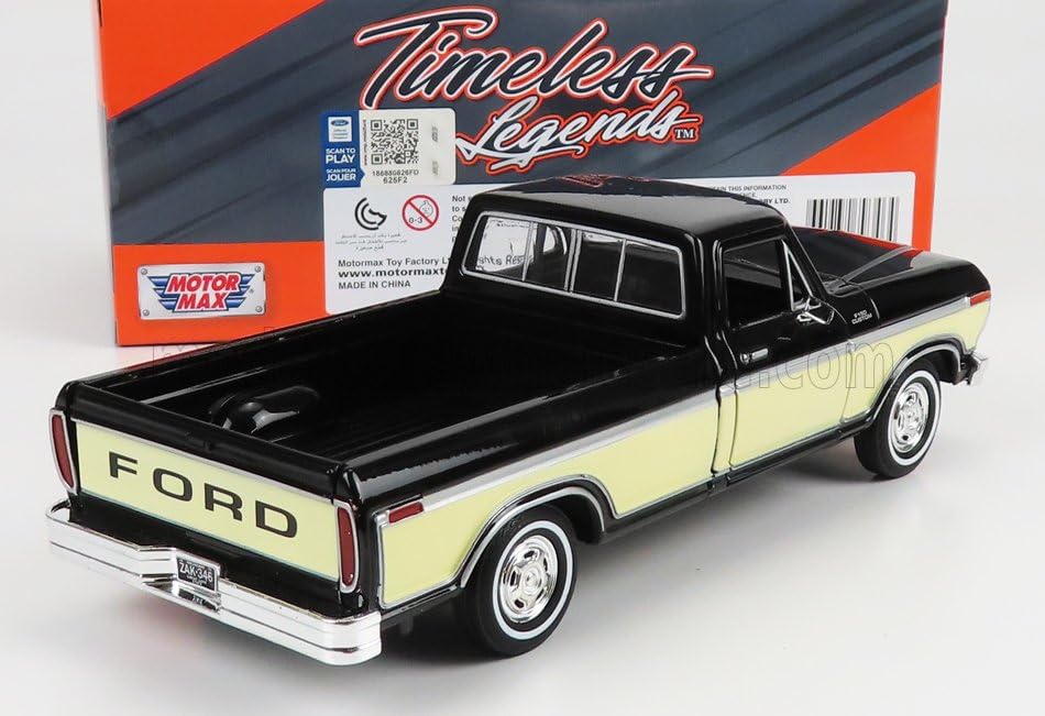 Motormax Maßstab 1/24 Custom 1979 Ford F-150 Pickup-Truck (Creme/Schwarz) [Importiert]