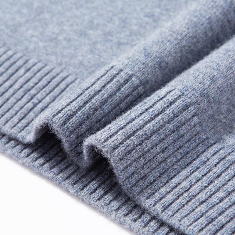 Luozi Men's 7-Gauge Thickened Half-Zip Stand Collar Wool Sweater