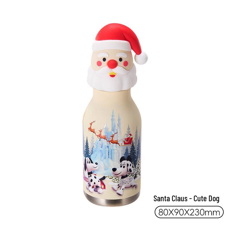 Stainless Steel Christmas Reindeer Insulated Water Cup with Straw 450ml