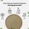 CARMEL ORGANICS Bhringraj Powder 227 Grams for Hair Care for Hair Growth, Scalp Health & Dandruff Control | Natural | No Added Preservatives