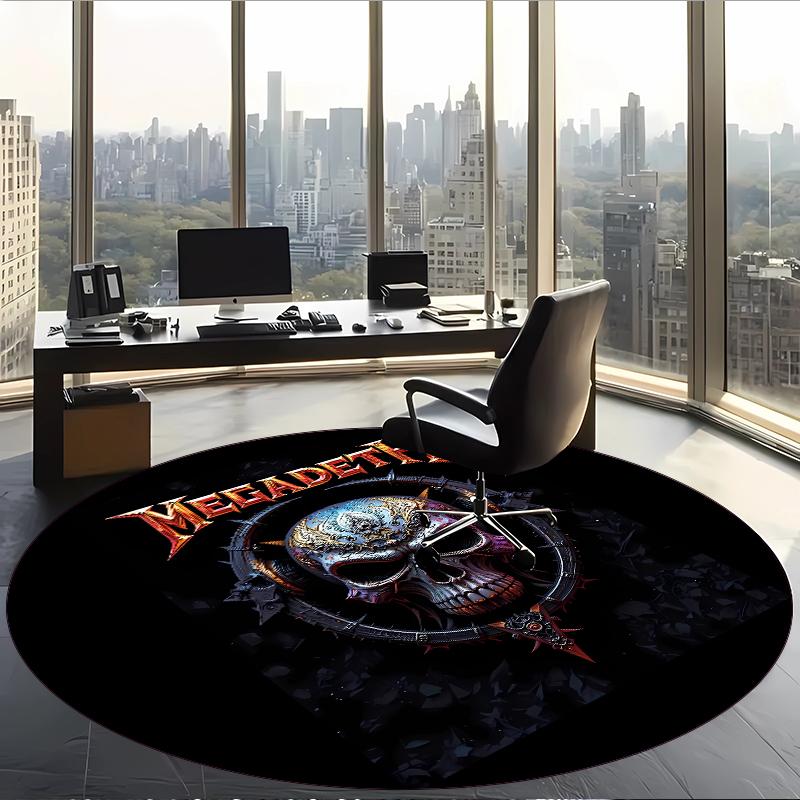 Megadeth (5) Runder Büroteppich Dekorativer Bodenteppich für Büro Schlafzimmer Wohnzimmer und Wohnbereich