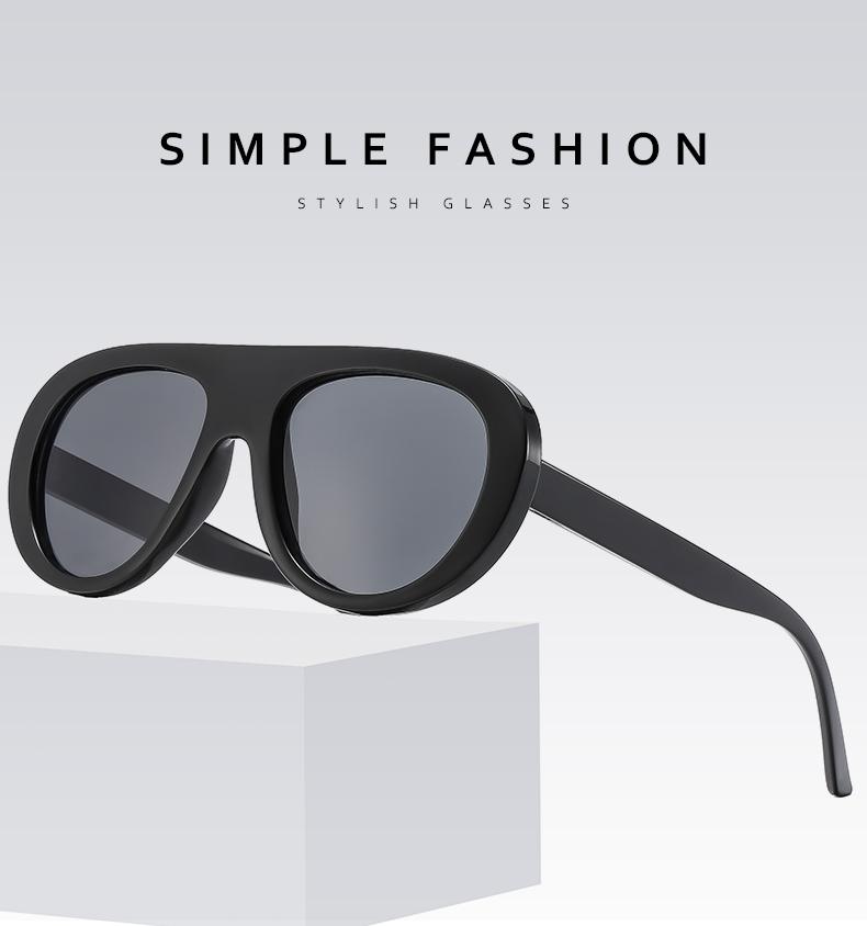 6pcs Fashion Oval Sun Glasses Women Large Frame Retro Sunglasses Sets UV Resistant Female Minimalist Style Glasses Unisex